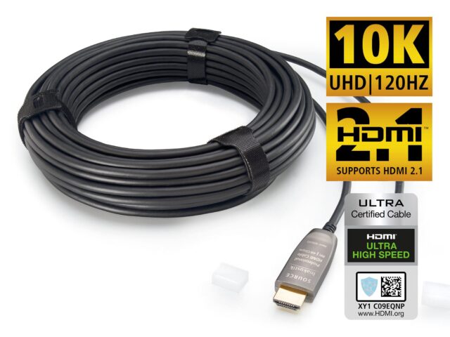 Optisk HDMI-kabel - 10K, HDMI 2.1, 48 Gbps, opptil 100m - Inakustik