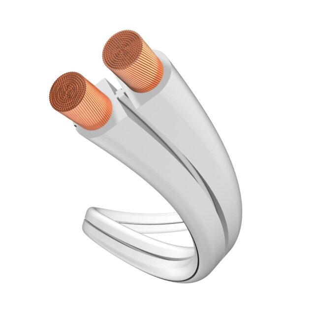 Høyttalerkabel kobber 4 mm² hvit - Metervare - Premium - Inakustik
