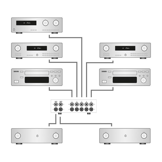Signal- og forsterkerswitch Dynavox AUX-S Pro